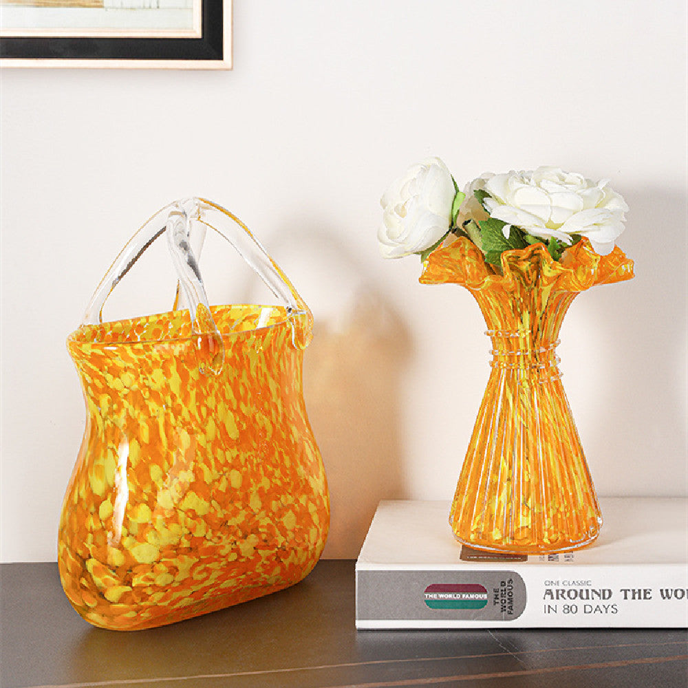 Modern Bubble Glass Vase – Elegant Tabletop Floral Ornament for Stylish Home Décor