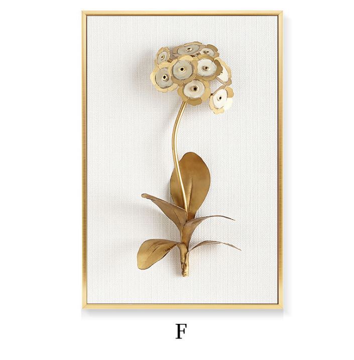 Light Luxury Golden Leaf Painting – Three‑Panel Wall Decor for Living Room Sofa Back