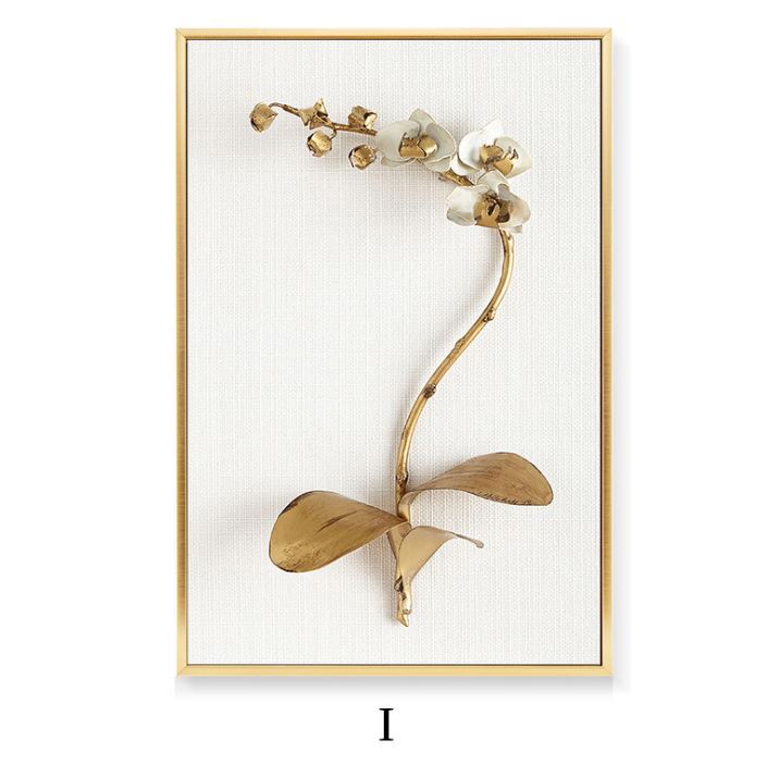 Light Luxury Golden Leaf Painting – Three‑Panel Wall Decor for Living Room Sofa Back