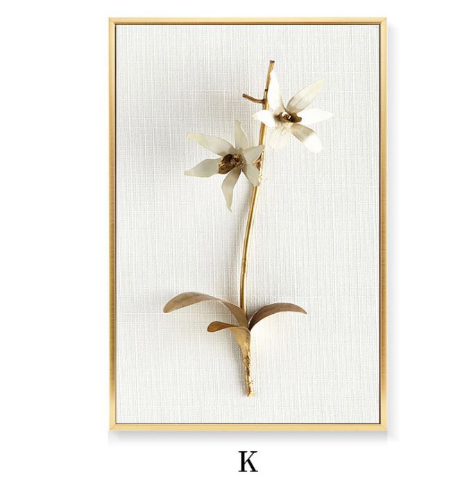 Light Luxury Golden Leaf Painting – Three‑Panel Wall Decor for Living Room Sofa Back
