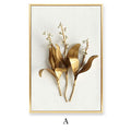 Light Luxury Golden Leaf Painting – Three‑Panel Wall Decor for Living Room Sofa Back