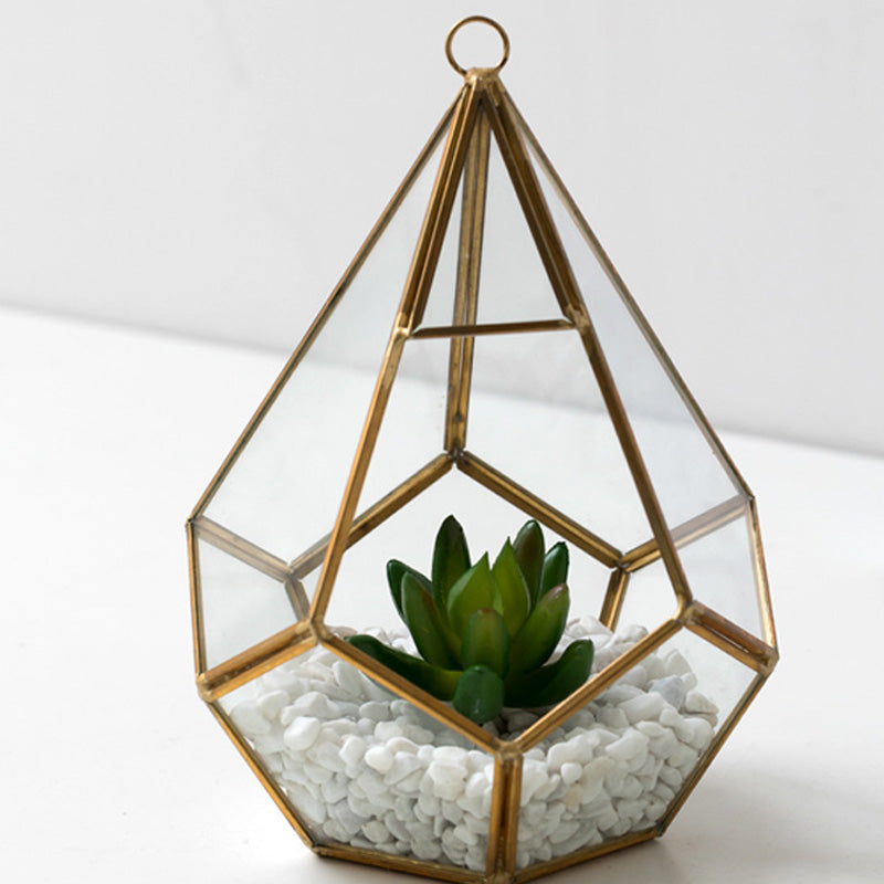 Stylish Metal Frame Glass Flower Vase