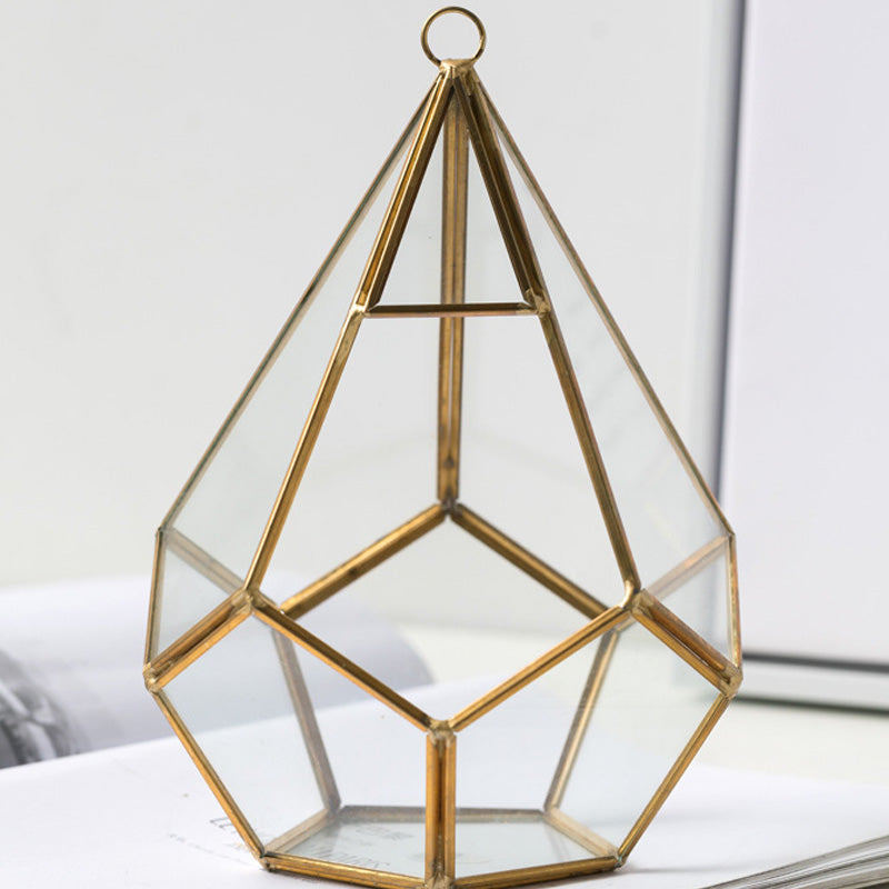 Stylish Metal Frame Glass Flower Vase