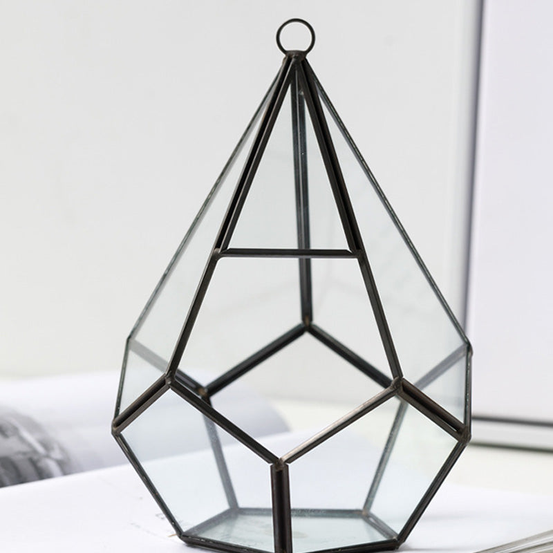 Stylish Metal Frame Glass Flower Vase