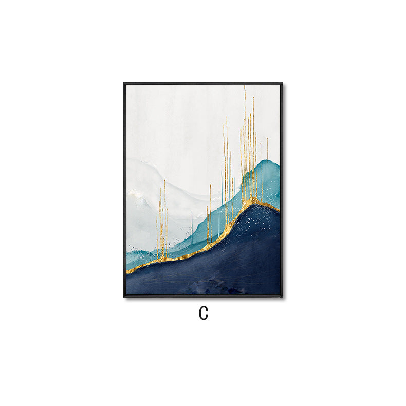 Gilded Abstract Canvas – Light Luxury Modern Wall Art for Living Room