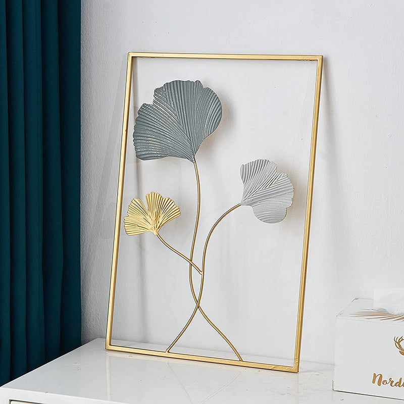 Nordic‑Style Luxury Gold Maple Leaf Wall Pendant – Light Luxury Metal Wall Decoration