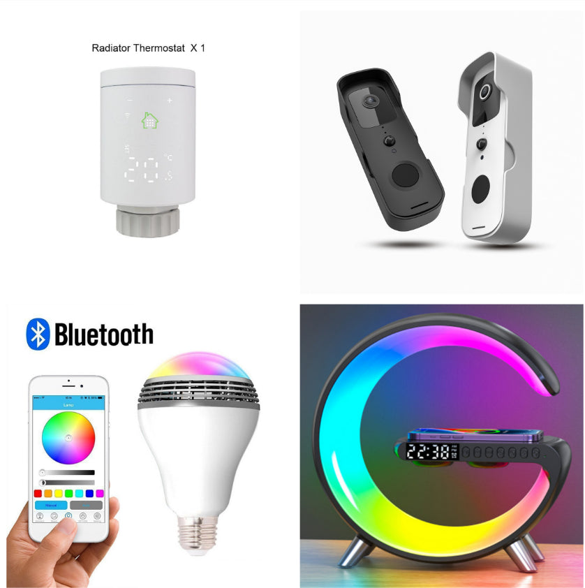 Smart G-Shaped LED Lamp with Speaker, Charger & App Control