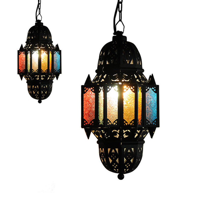 Moroccan Stained Glass Chandelier – Retro Iron Ceiling Lamp for Living Room