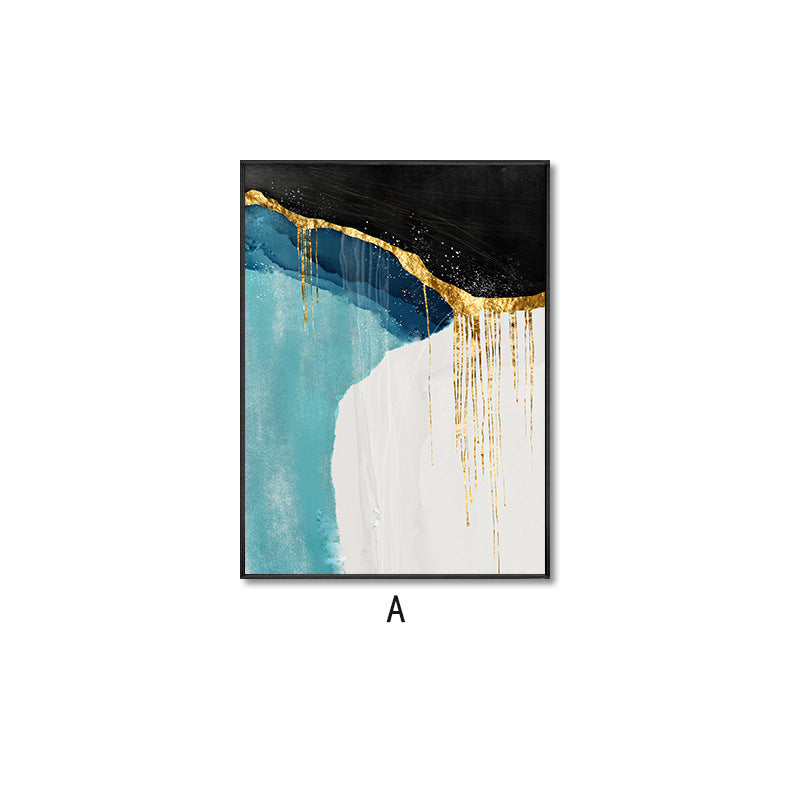 Gilded Abstract Canvas – Light Luxury Modern Wall Art for Living Room