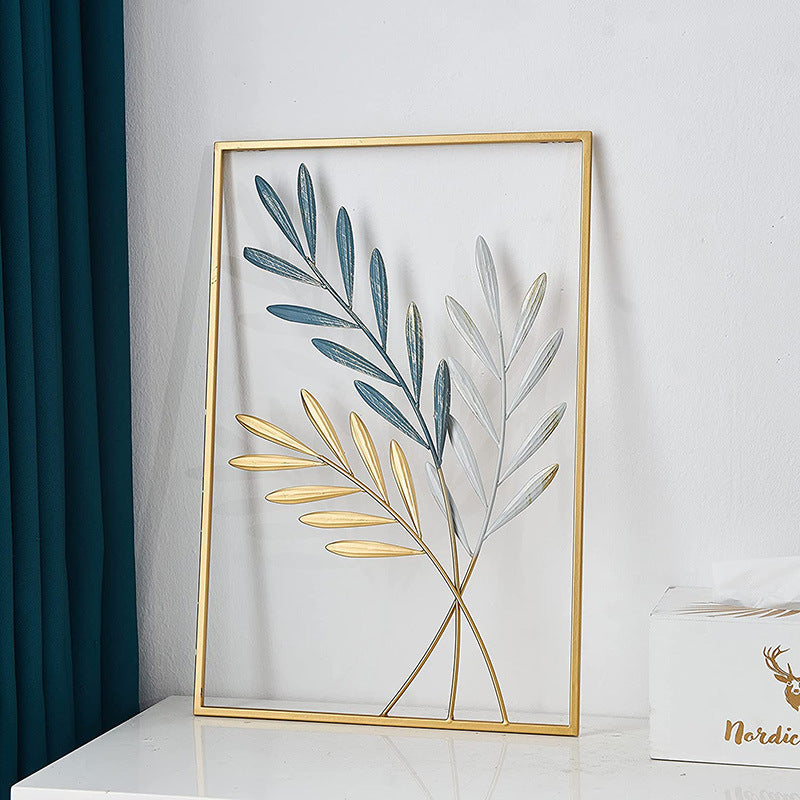 Nordic‑Style Luxury Gold Maple Leaf Wall Pendant – Light Luxury Metal Wall Decoration