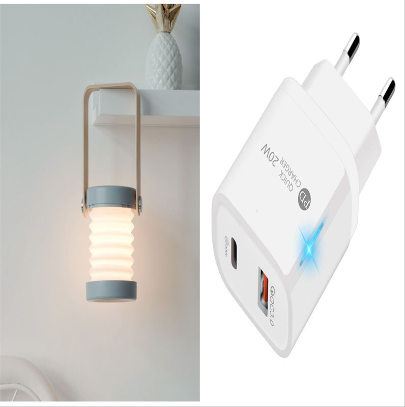 Foldable Touch-Control LED Night Light – USB Rechargeable Portable Reading Lantern Lamp for Home Décor