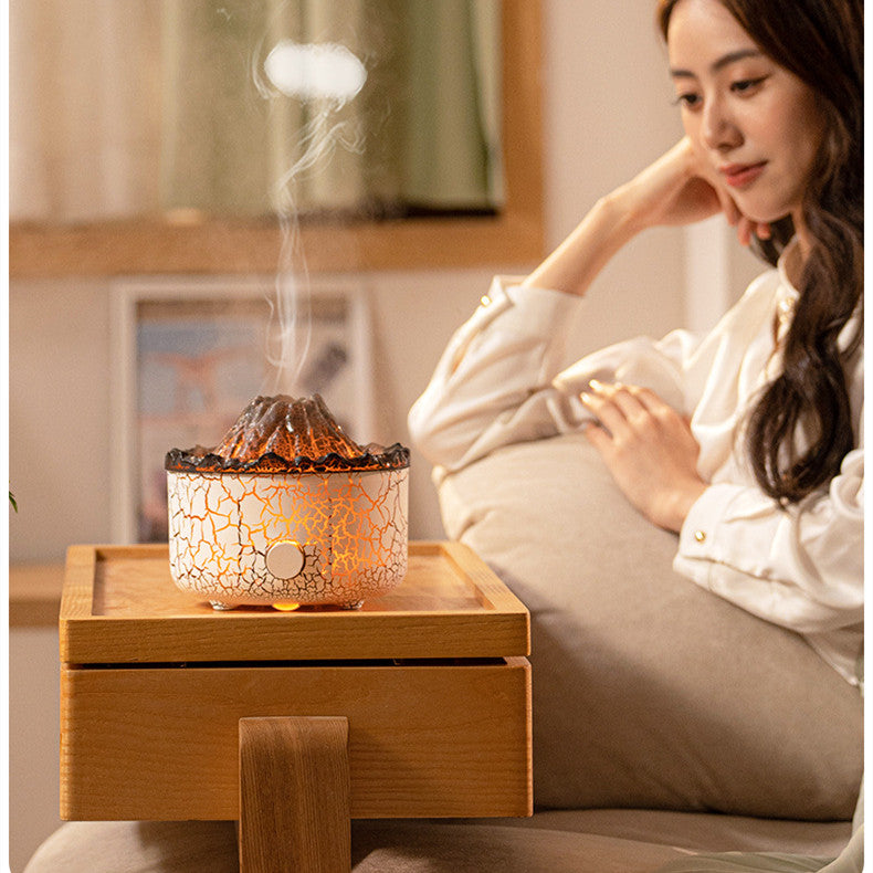 Creative Volcano Flame Humidifier – Jellyfish Mist Aromatherapy Diffuser & Air Moisturiser