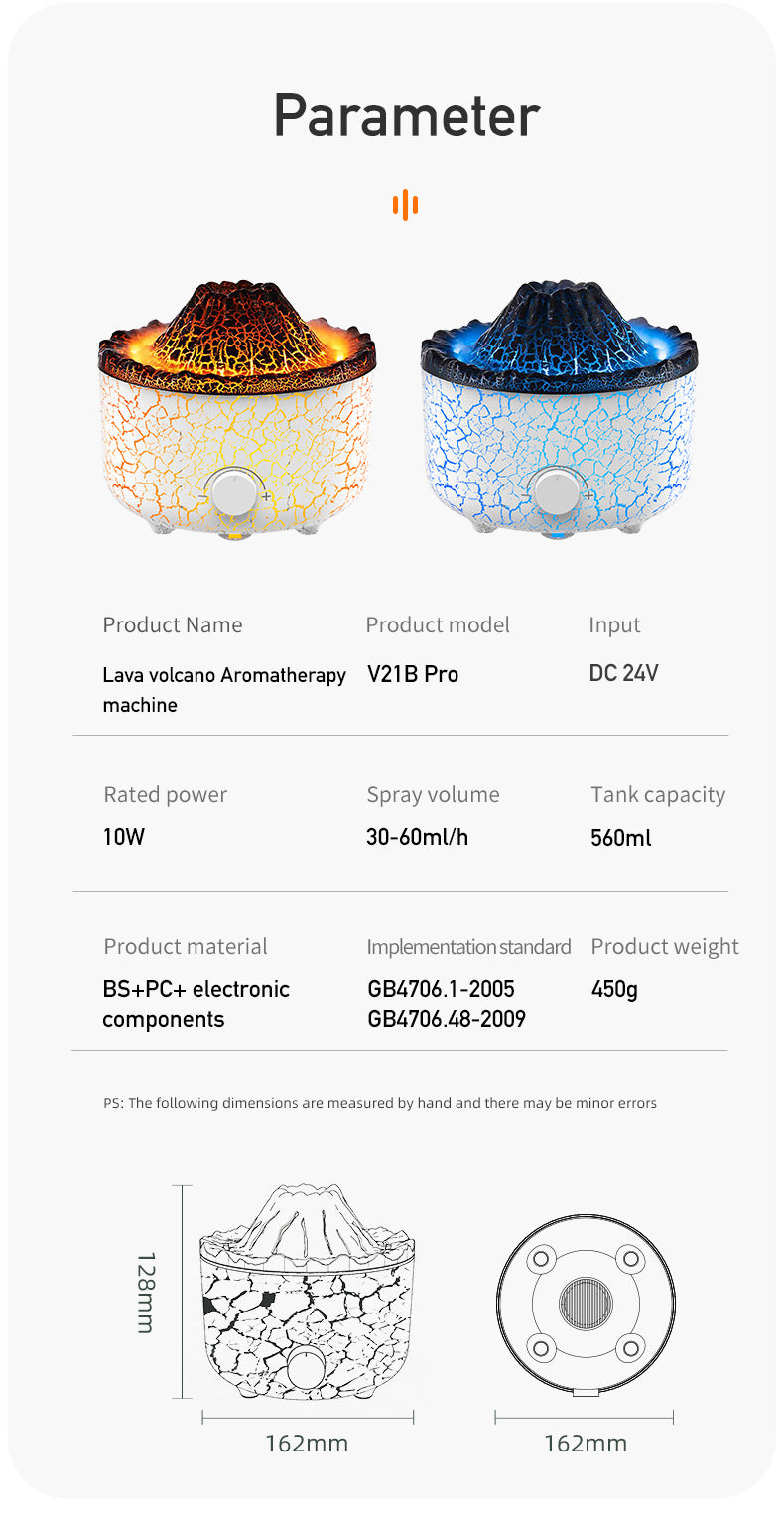 Creative Volcano Flame Humidifier – Jellyfish Mist Aromatherapy Diffuser & Air Moisturiser