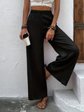 Womens Casual Loose Slimming Wrinkled Wide-Leg Pants