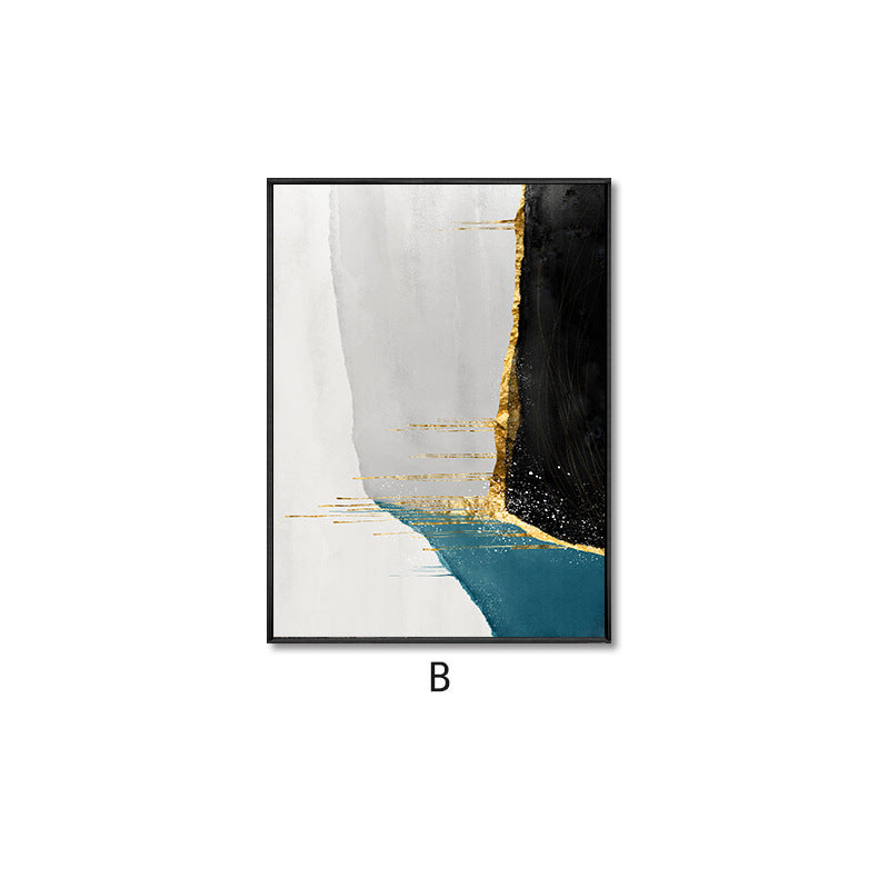Gilded Abstract Canvas – Light Luxury Modern Wall Art for Living Room