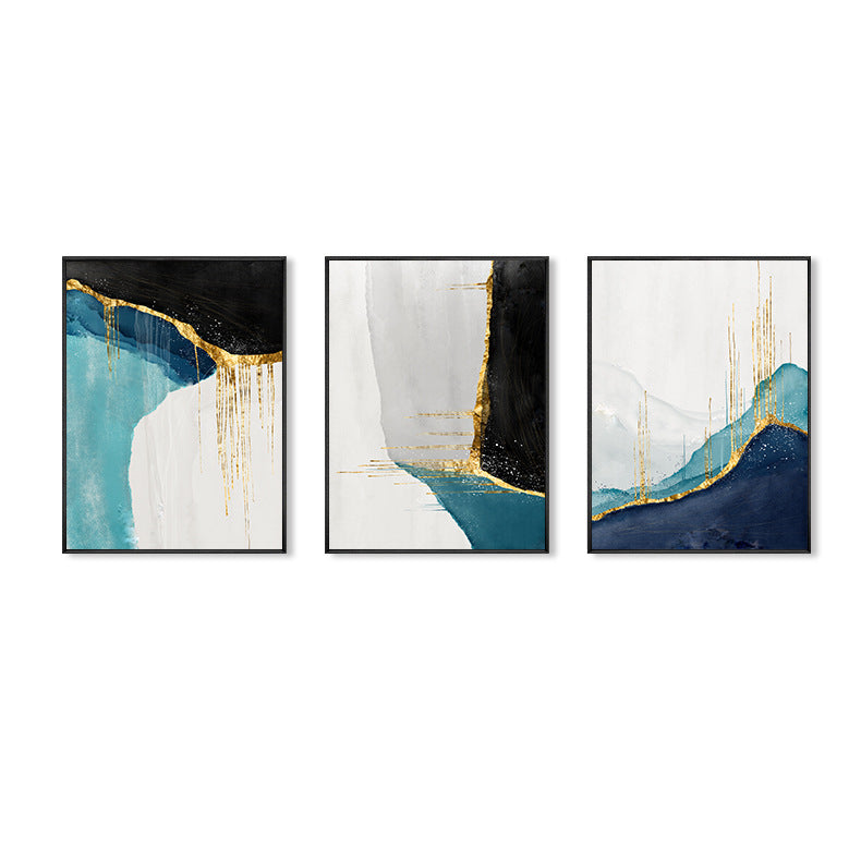 Gilded Abstract Canvas – Light Luxury Modern Wall Art for Living Room