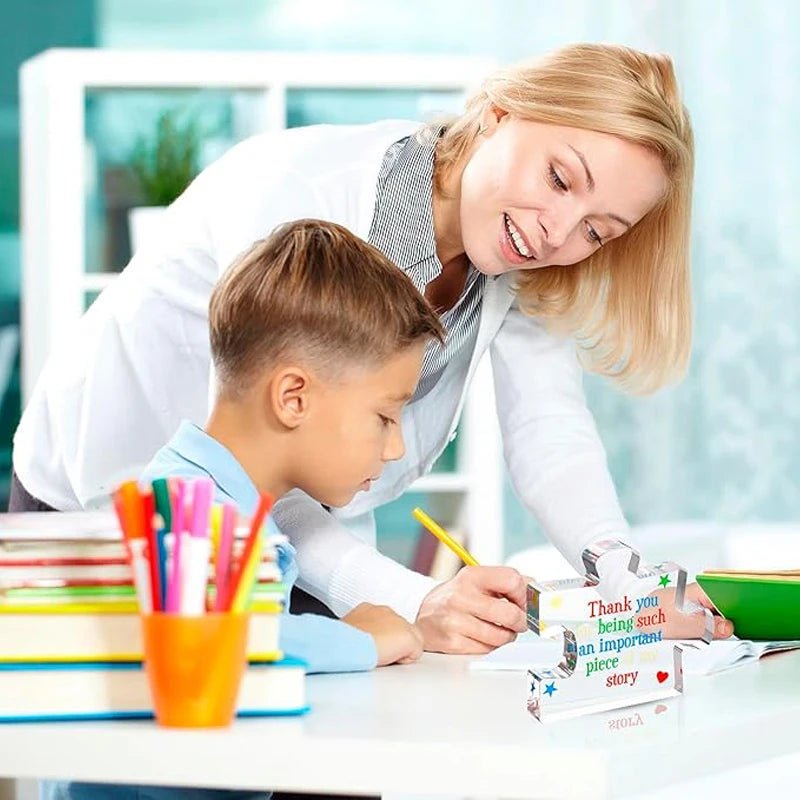 Gratitude gift for male and female teachers, acrylic puzzle with gratitude engraved on it, touching gift for teachers,