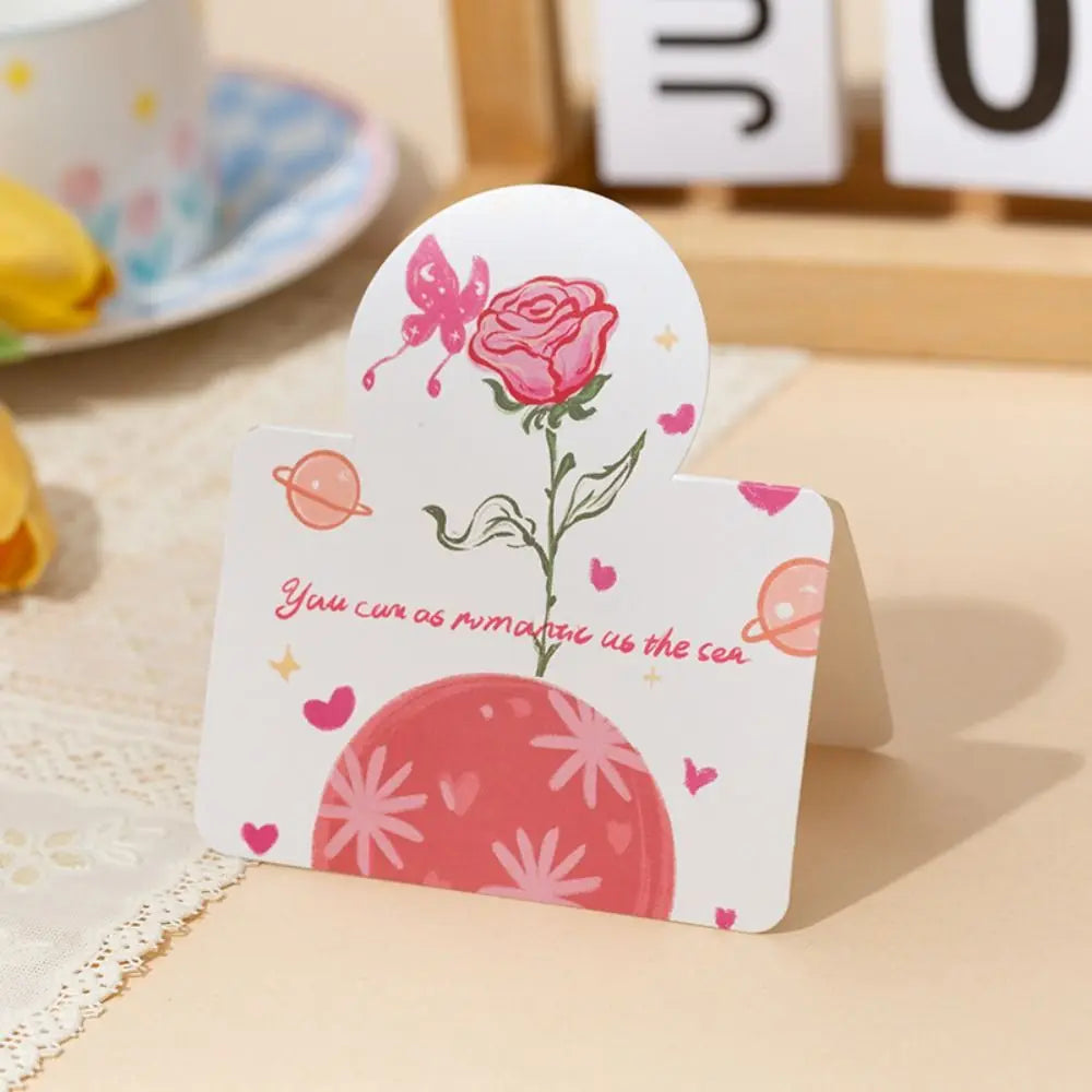 10pcs Exquisite DIY Decoration Greeting Card Handwriting Thank You Message Card Invitation Bouquet Series Teacher's Day