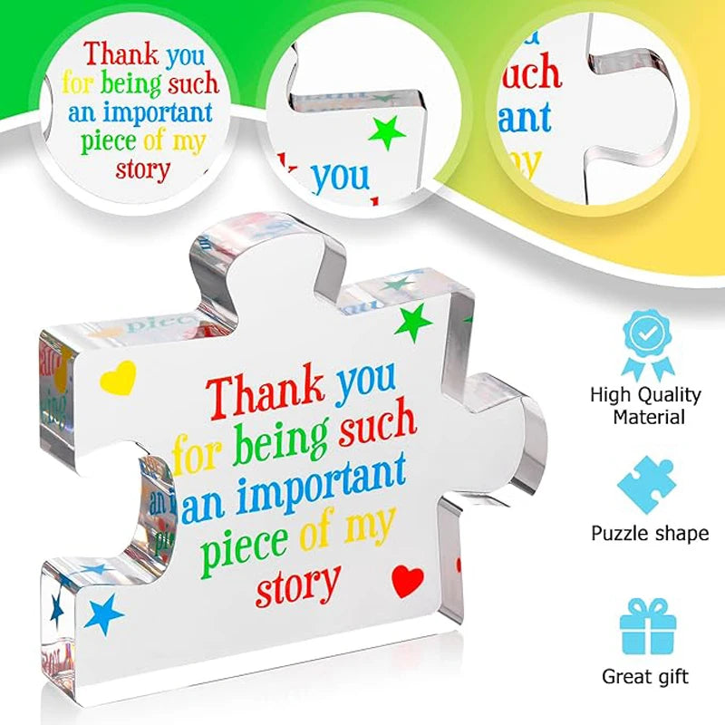Gratitude gift for male and female teachers, acrylic puzzle with gratitude engraved on it, touching gift for teachers,