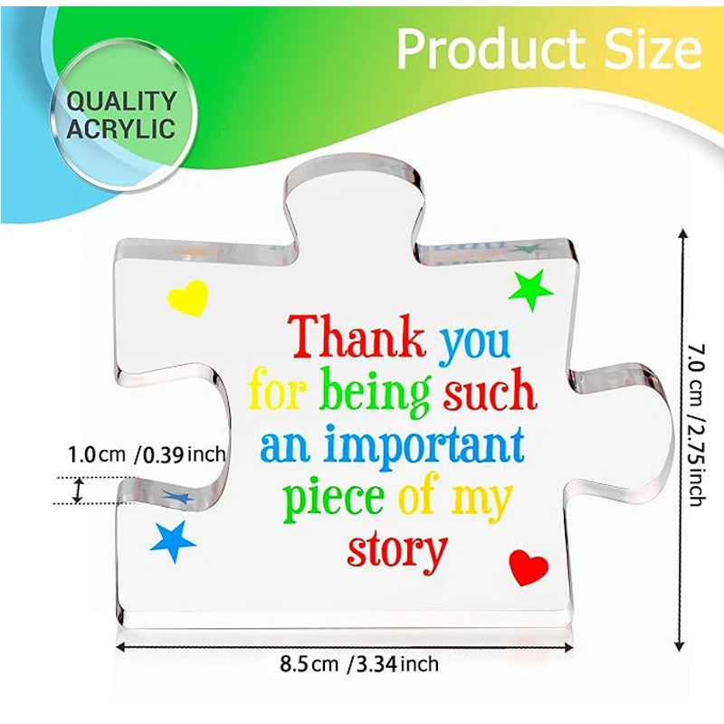 Gratitude gift for male and female teachers, acrylic puzzle with gratitude engraved on it, touching gift for teachers,