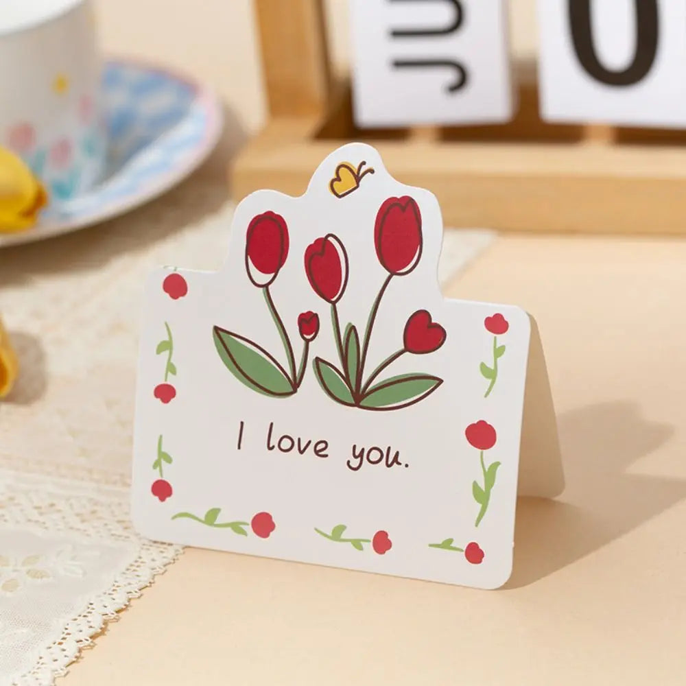 10pcs Exquisite DIY Decoration Greeting Card Handwriting Thank You Message Card Invitation Bouquet Series Teacher's Day