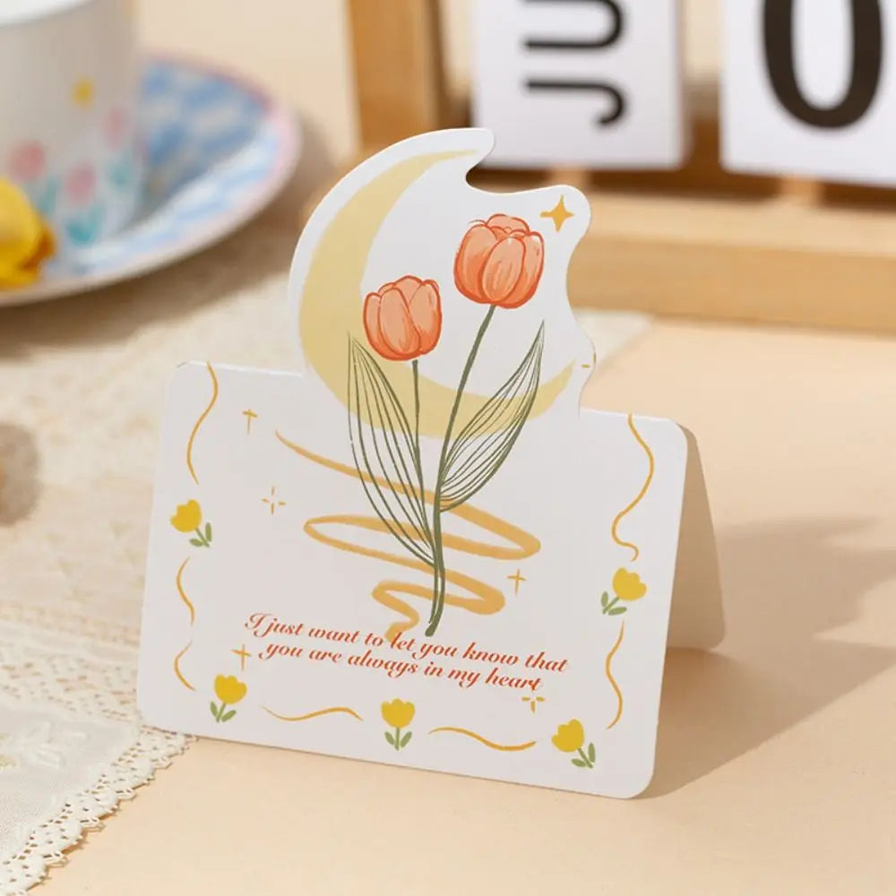 10pcs Exquisite DIY Decoration Greeting Card Handwriting Thank You Message Card Invitation Bouquet Series Teacher's Day