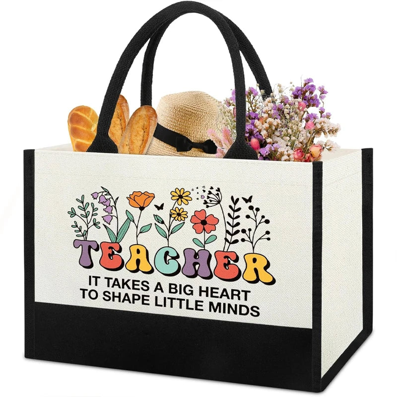 1pcs Teacher Appreciation Gift for Women Teachers ' Day Tote Bag End of Year & Back To School Decoration Supplies Thank You Gift