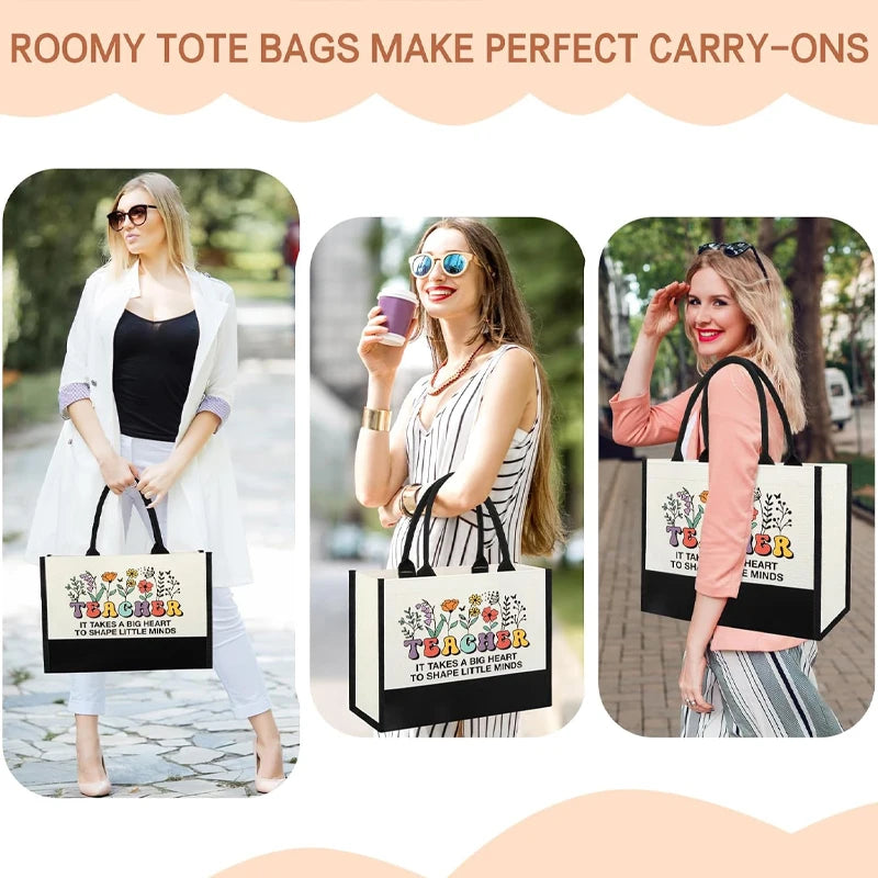 1pcs Teacher Appreciation Gift for Women Teachers ' Day Tote Bag End of Year & Back To School Decoration Supplies Thank You Gift