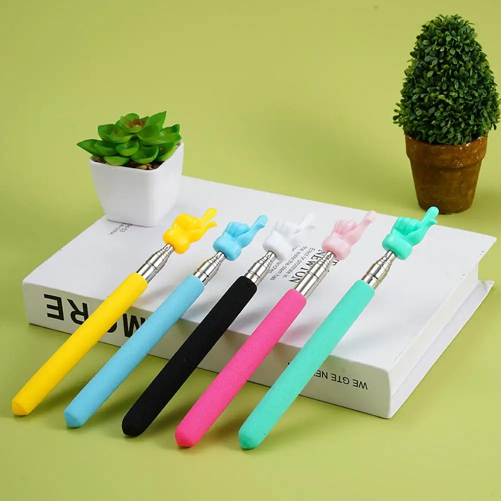 Retractable Teacher Pointer Finger Design StainlessSteel Telescopic School Teaching Pointer Stick Teacher Supplies for Classroom