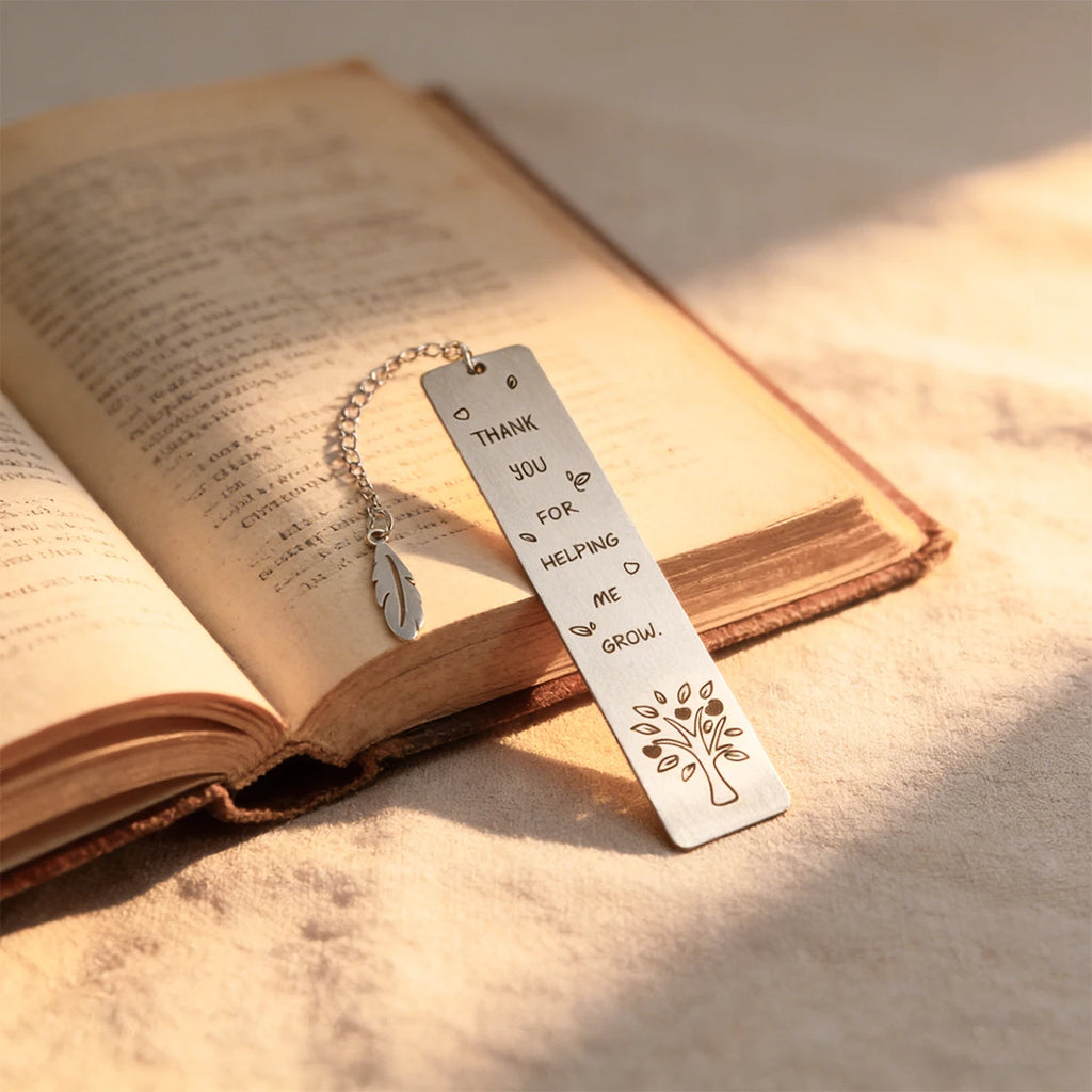 1pc Teacher Gifts Bookmark, Thank You for Helping Me Grow Metal Bookmark Stainless Steel Teacher Appreciation Gifts Back to Scho
