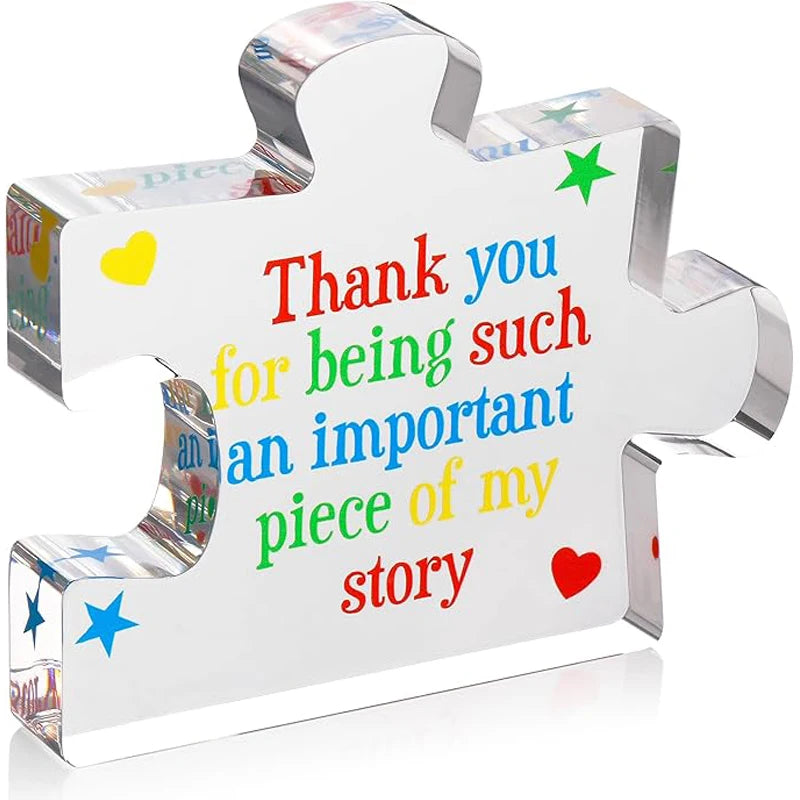 Gratitude gift for male and female teachers, acrylic puzzle with gratitude engraved on it, touching gift for teachers,