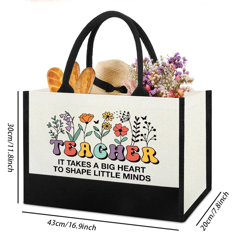1pcs Teacher Appreciation Gift for Women Teachers ' Day Tote Bag End of Year & Back To School Decoration Supplies Thank You Gift