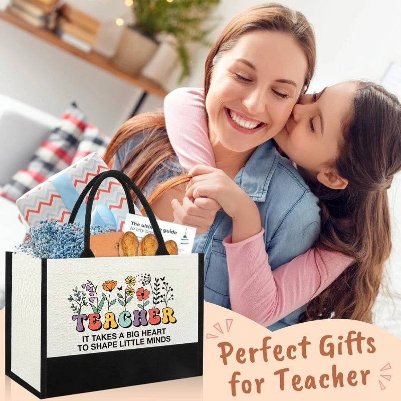 1pcs Teacher Appreciation Gift for Women Teachers ' Day Tote Bag End of Year & Back To School Decoration Supplies Thank You Gift