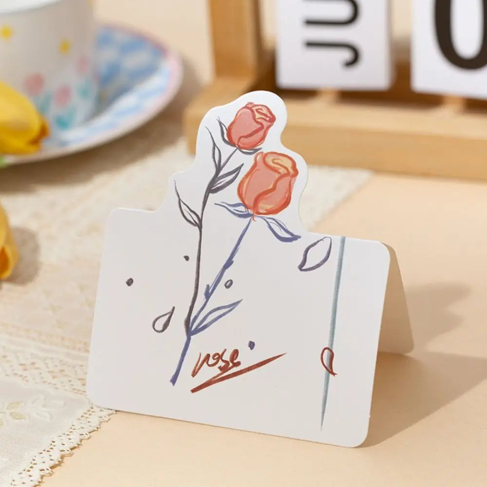 10pcs Exquisite DIY Decoration Greeting Card Handwriting Thank You Message Card Invitation Bouquet Series Teacher's Day