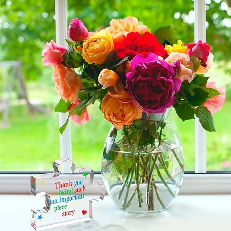 Gratitude gift for male and female teachers, acrylic puzzle with gratitude engraved on it, touching gift for teachers,
