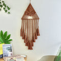 Boho Triangle Dream Catcher – Handwoven Wall Pendant for Living Room