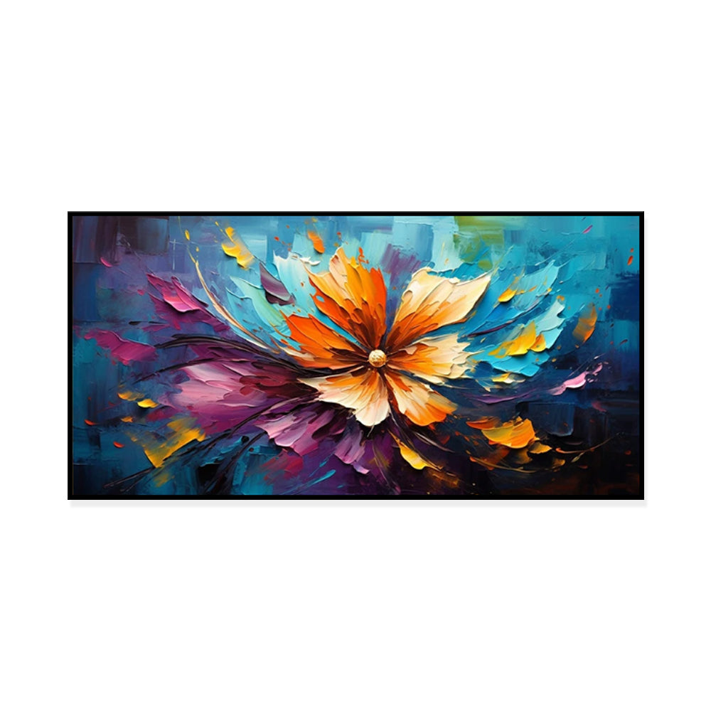 Abstract Floral Canvas – Handmade Oil Painting for Living Room Wall Decor (Unframed)